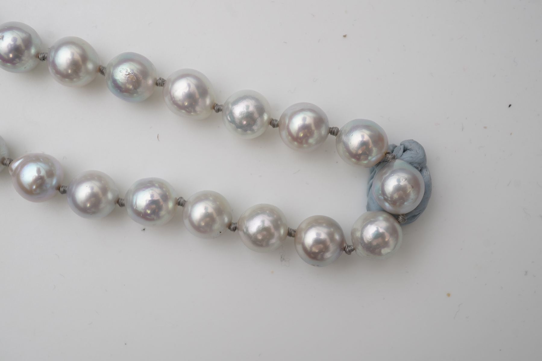 A cultured pearl and diamond necklace
